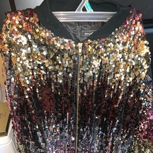 Sequin Bomber Jacket
